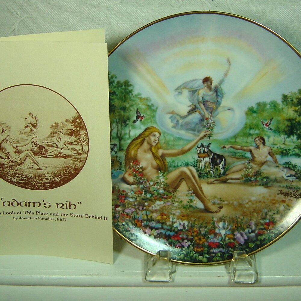 Vintage Yiannis Koutsis plate-Adam's Rib-3rd in The Creation Series-1977